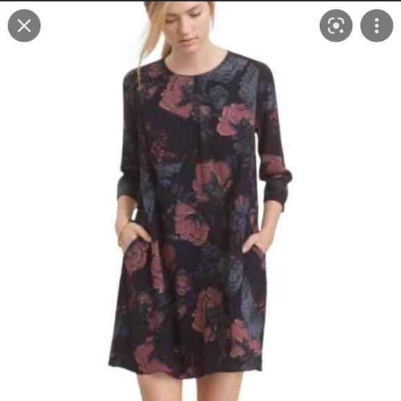 SOLD🍀Aritzia Wilfred Myosotis burgundy A-line mini dress with pockets, size XS - Picture 2 of 11